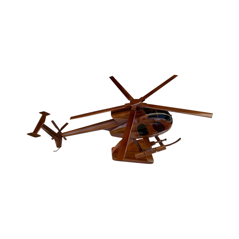AH6 Weapons Mahogany Wood Desktop Helicopter Model