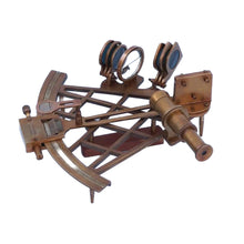 Load image into Gallery viewer, Admiral&#39;s Antique Brass Sextant 12&quot; with Rosewood Box (Includes custom plate)