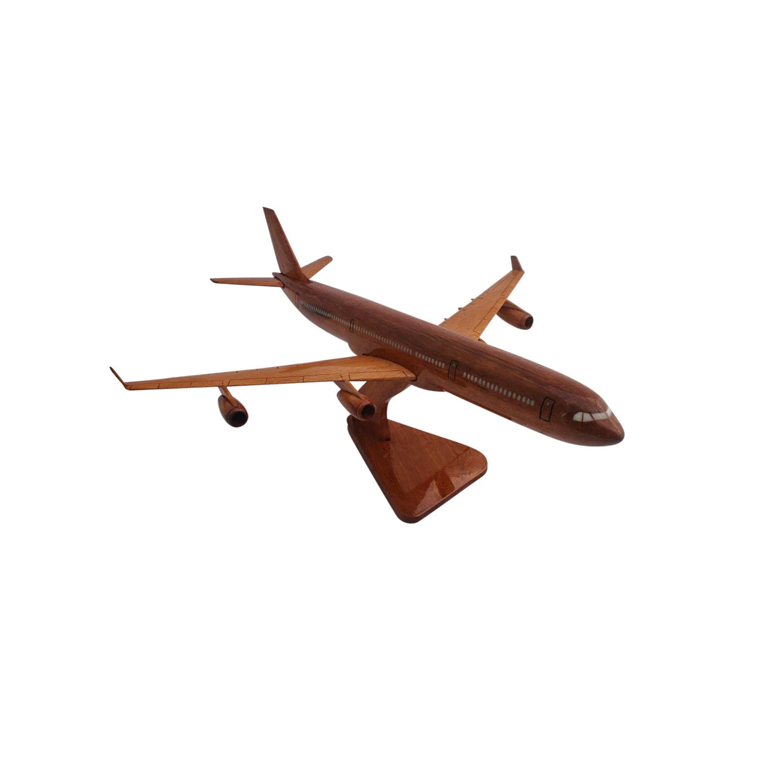 Airbus A340 Mahogany Wood Desktop Airplane Model