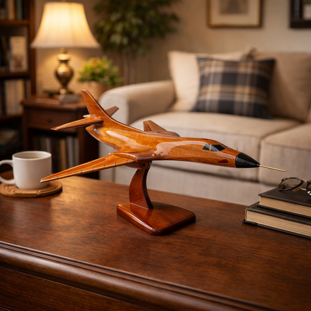 B-1B ( B1B )  Lancer Mahogany Wood Desktop Airplane Model