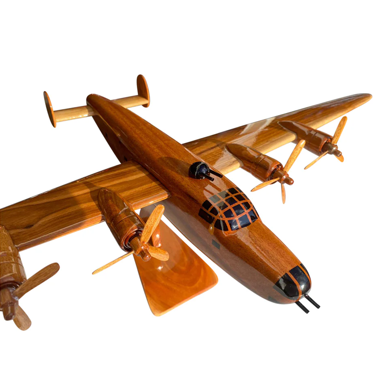 B24 Liberator Mahogany Wood Desktop Airplane Model