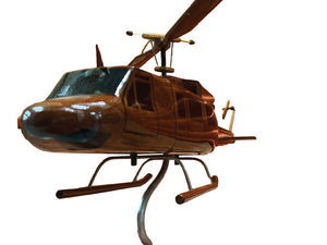 Bell 212 Mahogany Wood Desktop Helicopter Model