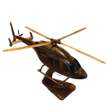 Load image into Gallery viewer, Bell 429 Mahogany Wood Desktop Helicopter Model