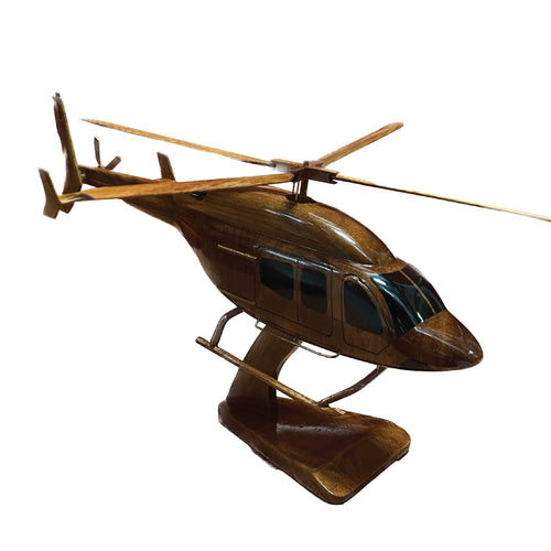 Bell 429 Mahogany Wood Desktop Helicopter Model