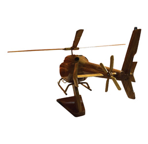Bell 429 Mahogany Wood Desktop Helicopter Model