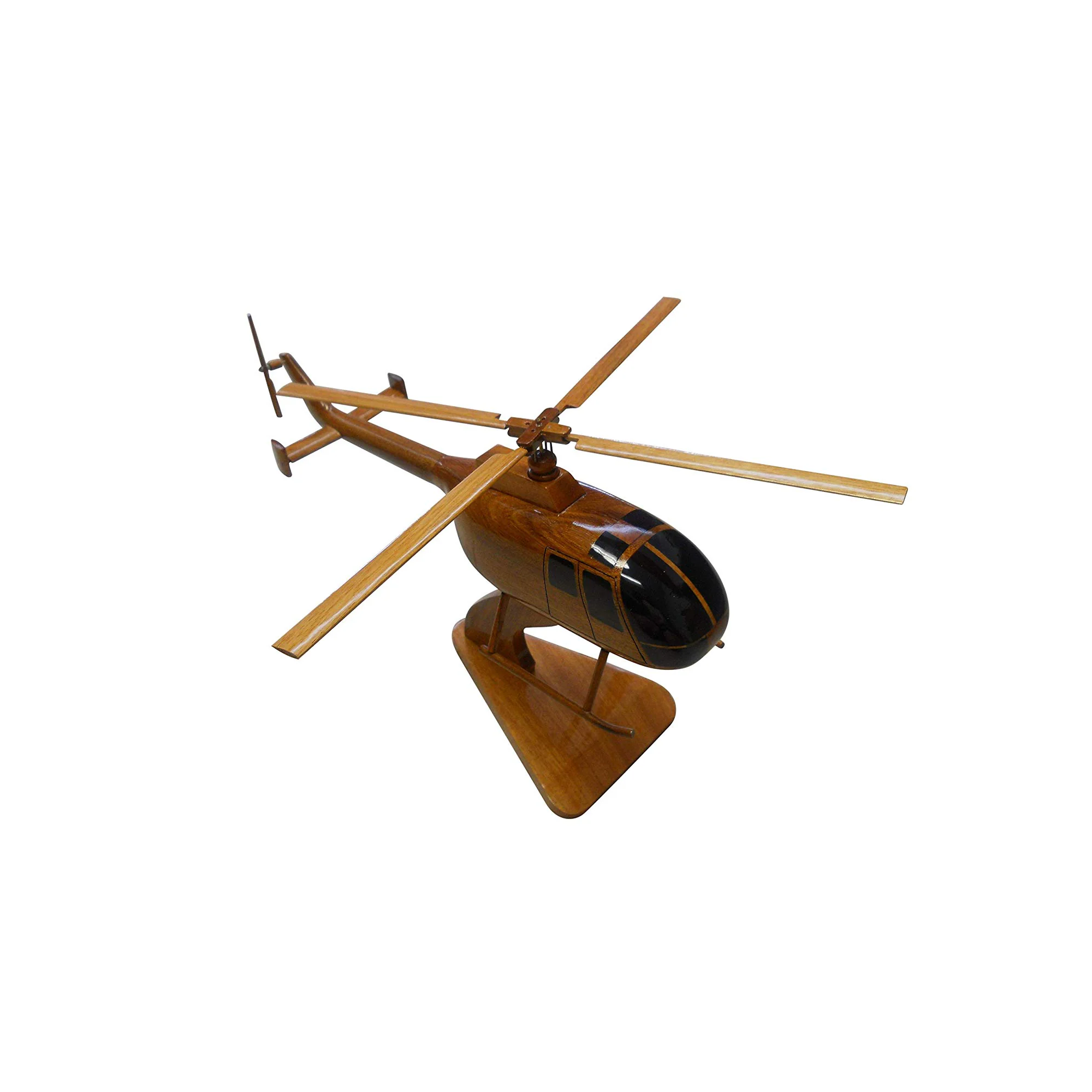 BO105 Mahogany Wood Desktop Helicopter Model