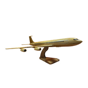 Boeing 707 Mahogany Wood Desktop Airplane Model