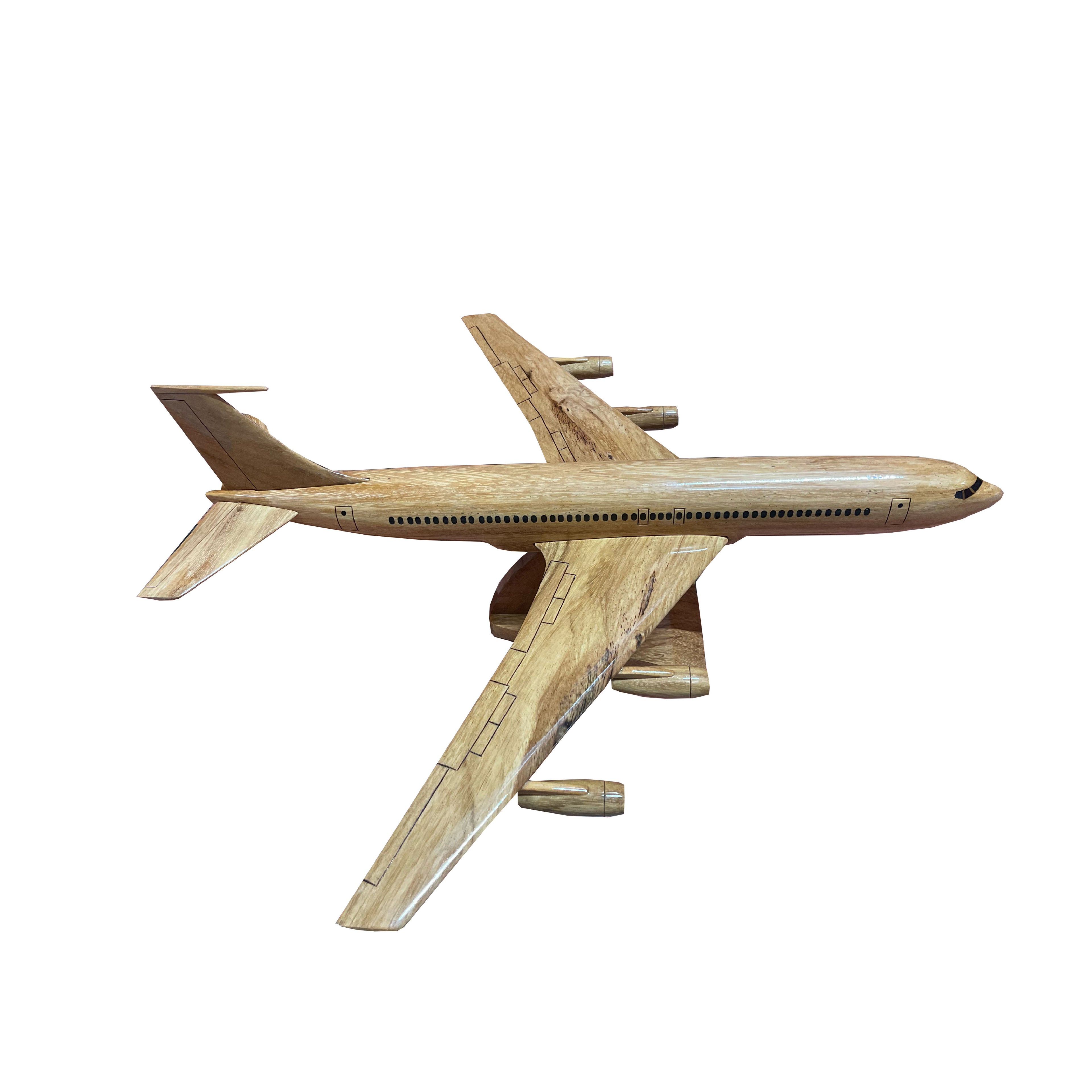 Boeing 707 Mahogany Wood Desktop Airplane Model
