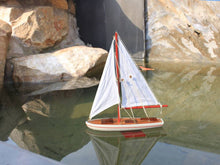 Load image into Gallery viewer, Wooden Decorative Sailboat 12&quot;&quot; - Red Sailboat Model