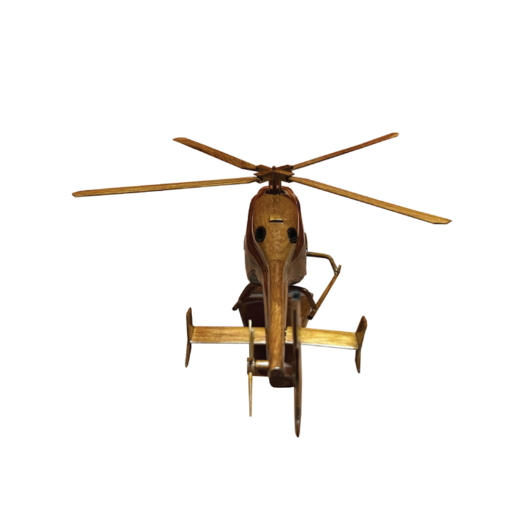 Bell 429 Mahogany Wood Desktop Helicopter Model