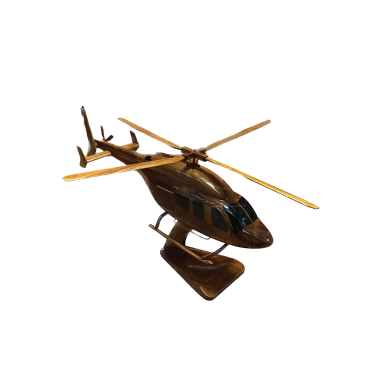 Bell 429 Mahogany Wood Desktop Helicopter Model