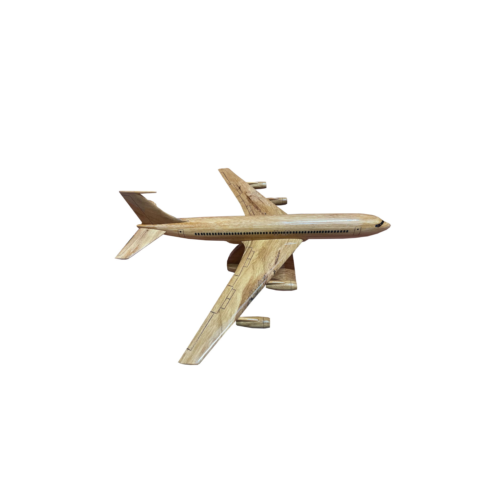 Boeing 707 Mahogany Wood Desktop Airplane Model