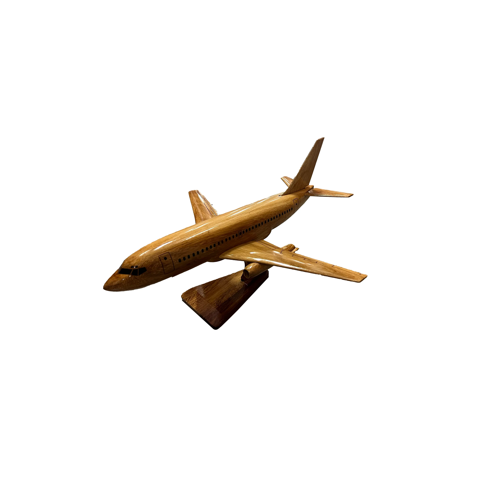 Boeing 737 Mahogany Wood Desktop Airplane Model
