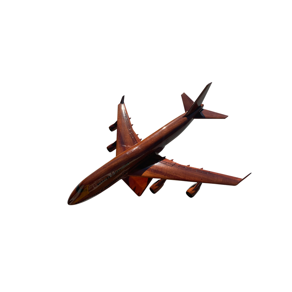 Boeing 747 Mahogany Wood Desktop Airplane Model
