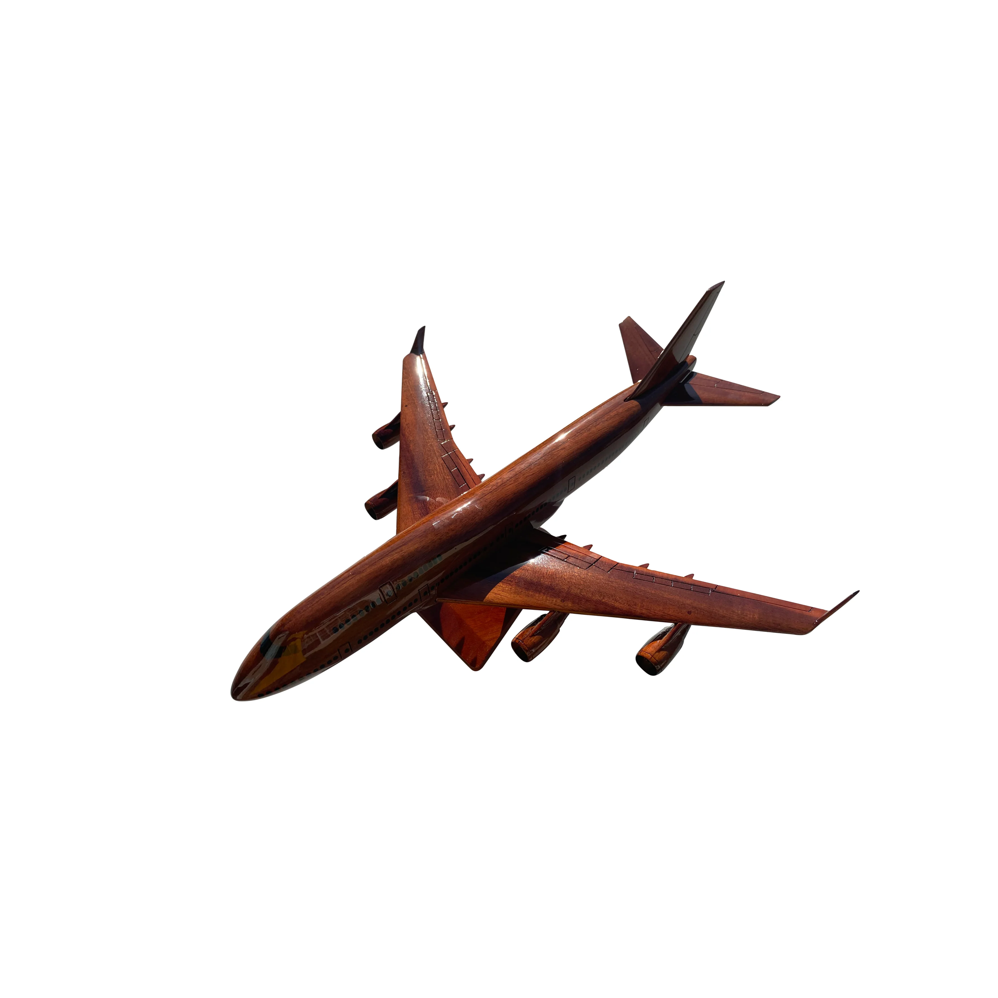 Boeing 747 Mahogany Wood Desktop Airplane Model