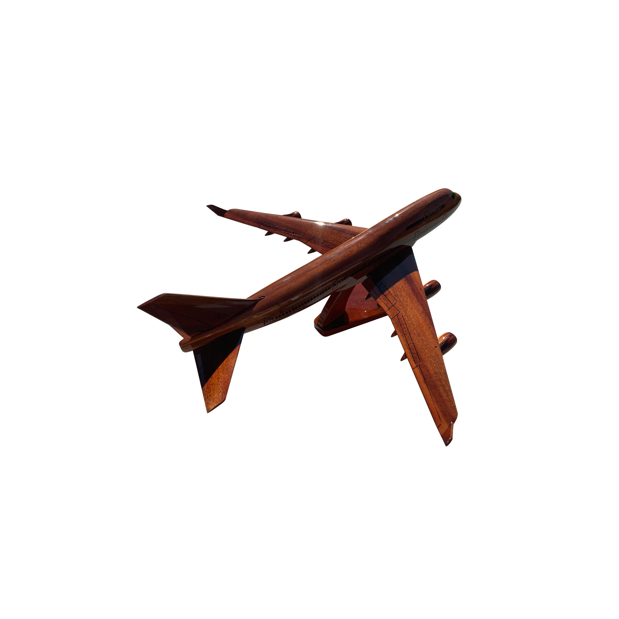 Boeing 747 Mahogany Wood Desktop Airplane Model