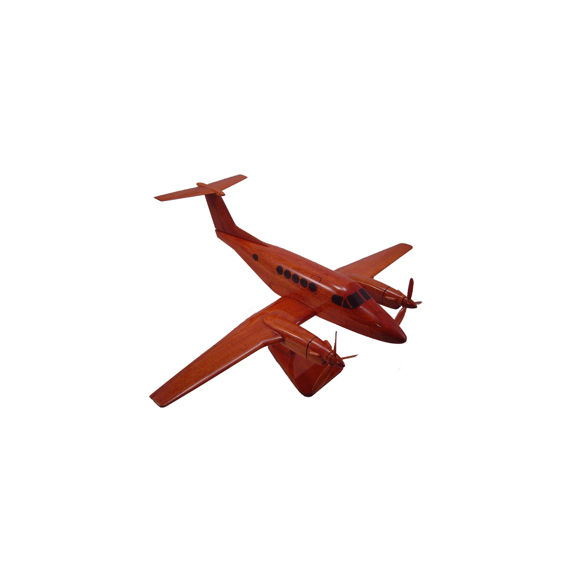 C12 King Air 200 Mahogany Wood Desktop Airplane Model