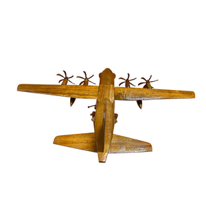 C130 Hercules Mahogany Wood Desktop Airplane Model