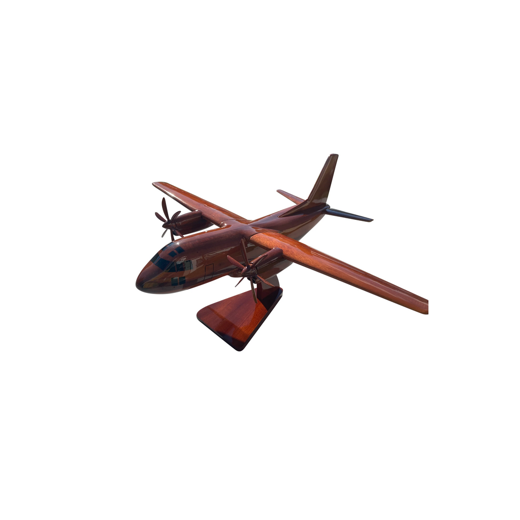 C27J Spartan Mahogany Wood Desktop Airplane Model
