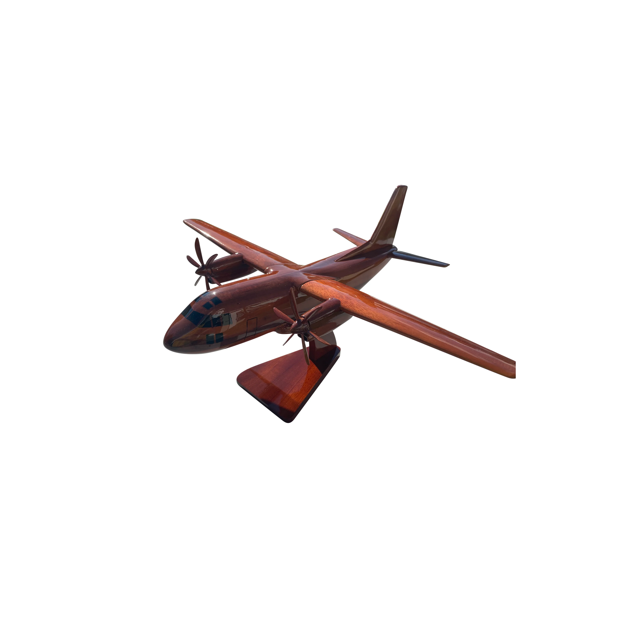 C27J Spartan Mahogany Wood Desktop Airplane Model
