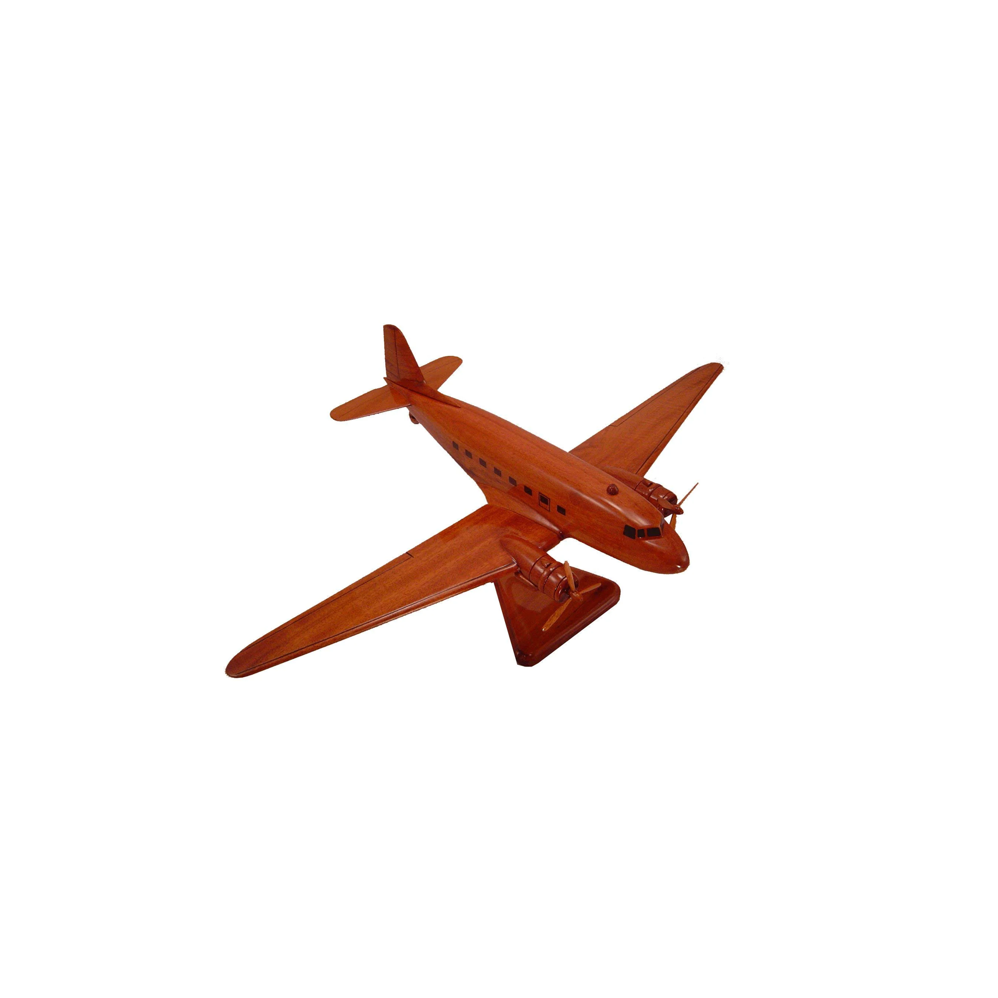 C47 Dakota Mahogany Wood Desktop Airplane Model