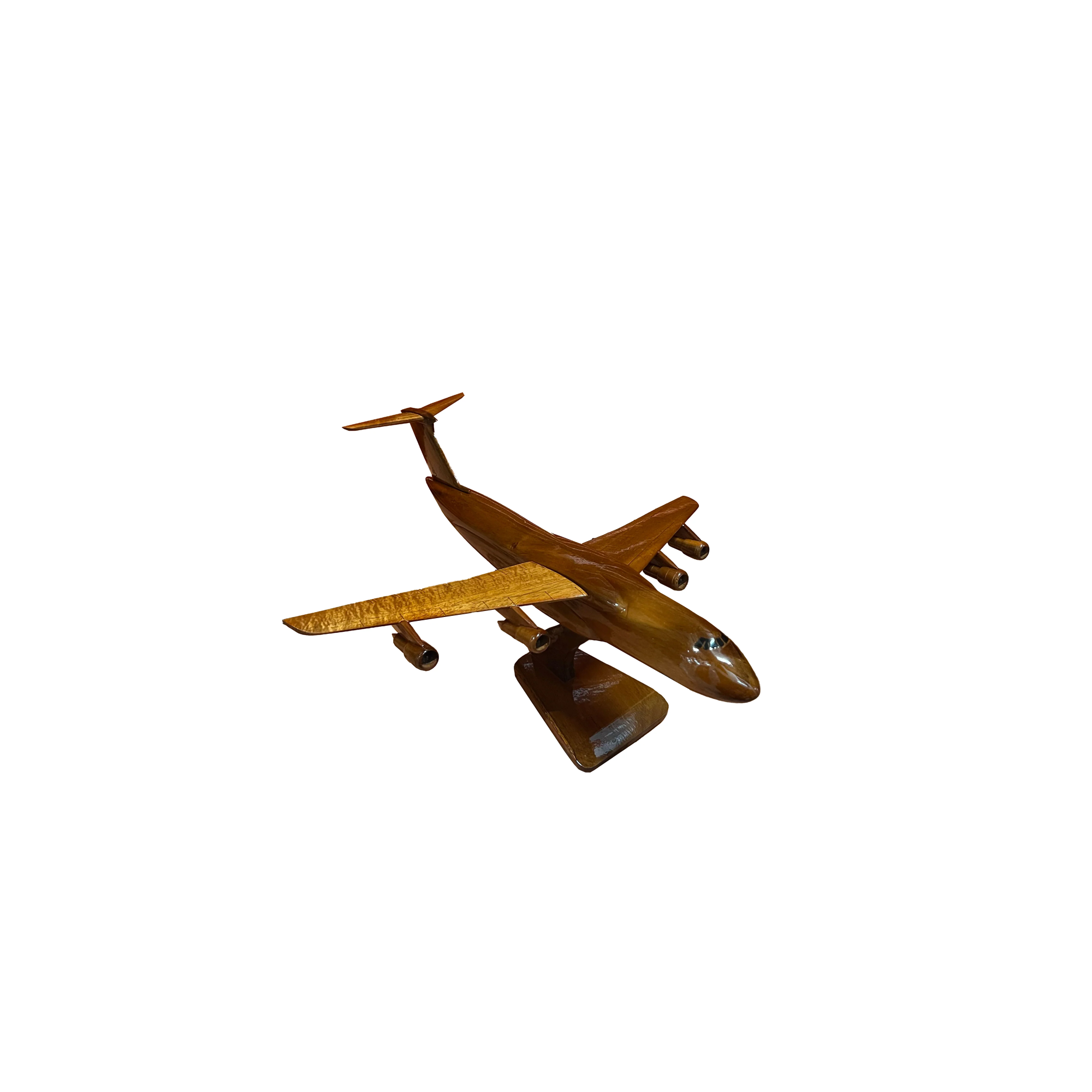 C5 Galaxy Mahogany Wood Desktop Airplane Model