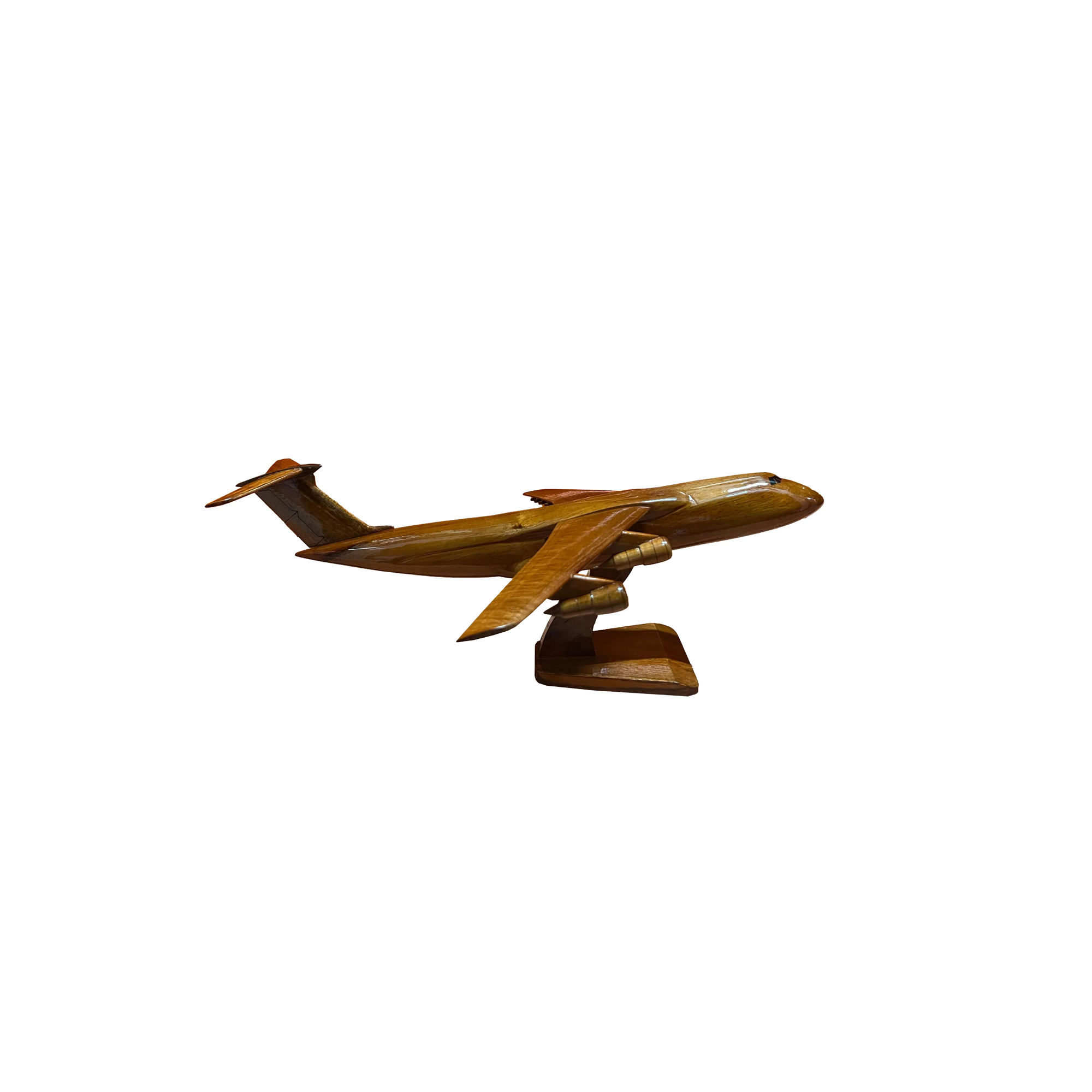 C5 Galaxy Mahogany Wood Desktop Airplane Model