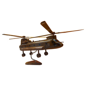 CH-47 Chinook Mahogany Wood Desktop Airplane Model
