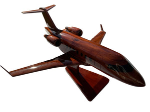 Bombardier Challenger 604 Mahogany Wood Desktop Airplane Model