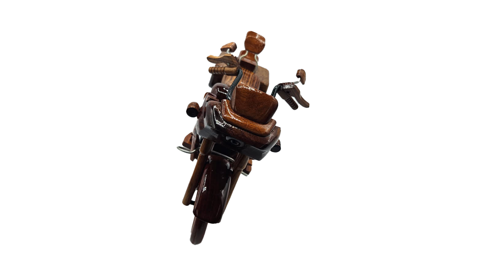Classic Moto Mahogany Wood Desktop Motorcycle Model