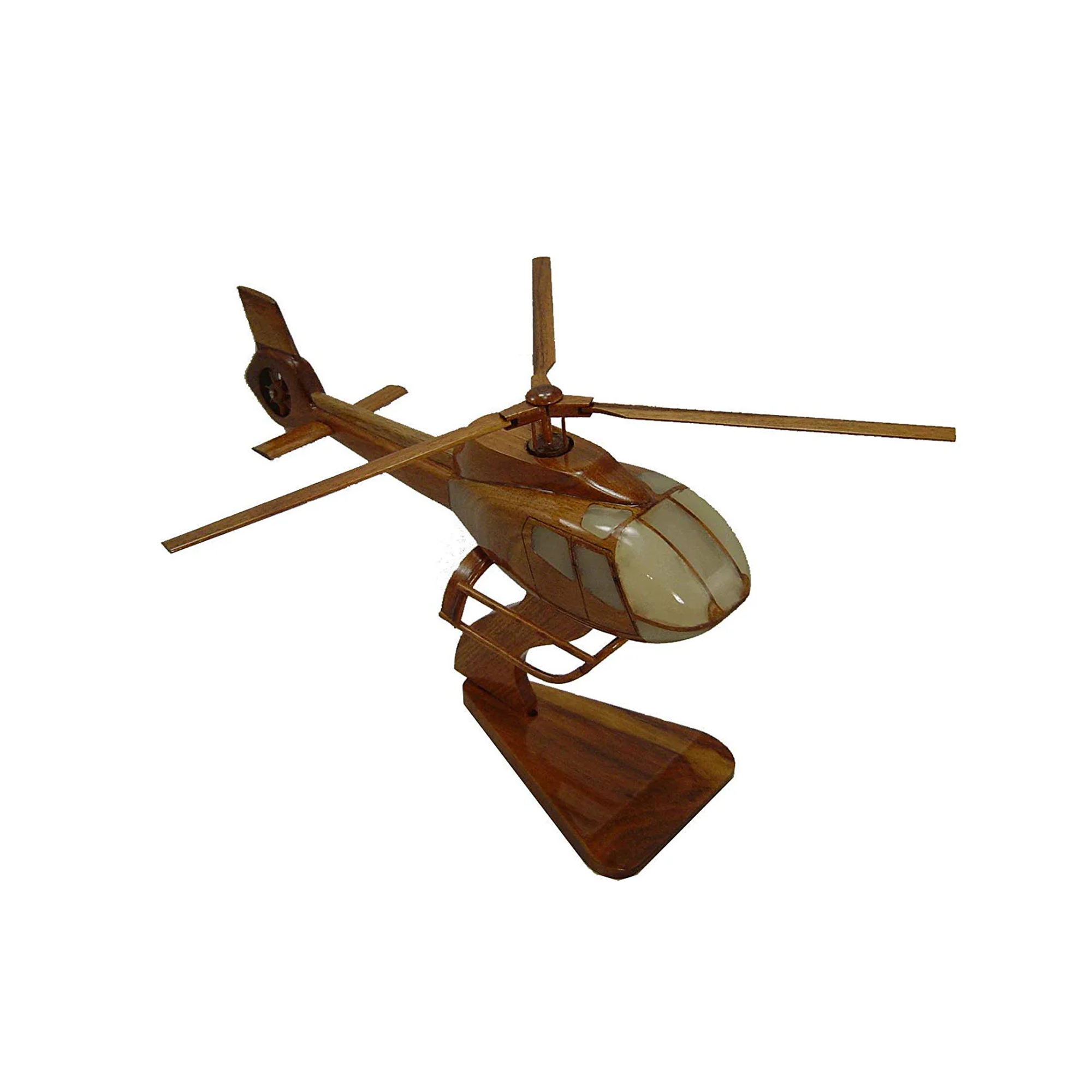 EC-130 ( EC130 ) Mahogany Wood Desktop Helicopter Model