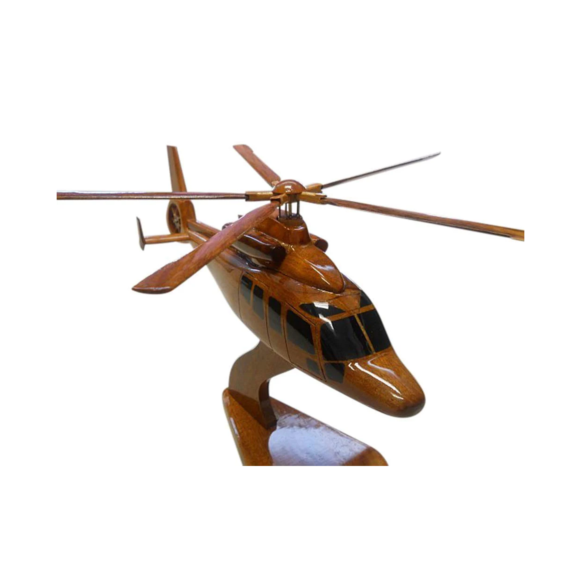 EC-155 ( EC155 ) Mahogany Wood Desktop Helicopter Model