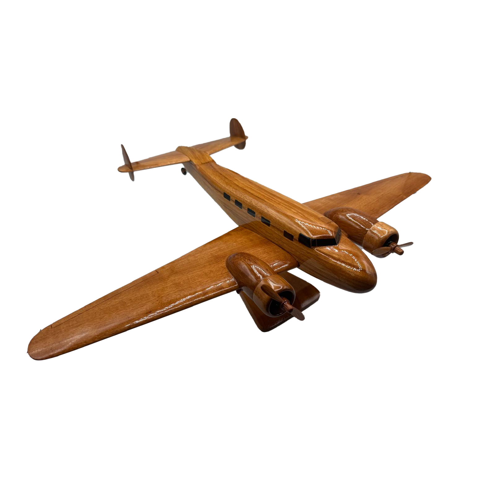 Lockheed Model 10 Electra Mahogany Wood Desktop Model
