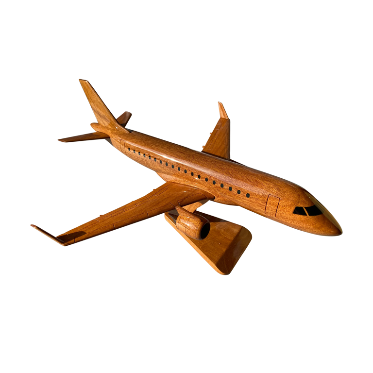 ERJ175 Mahogany Wood Desktop Airplane Model