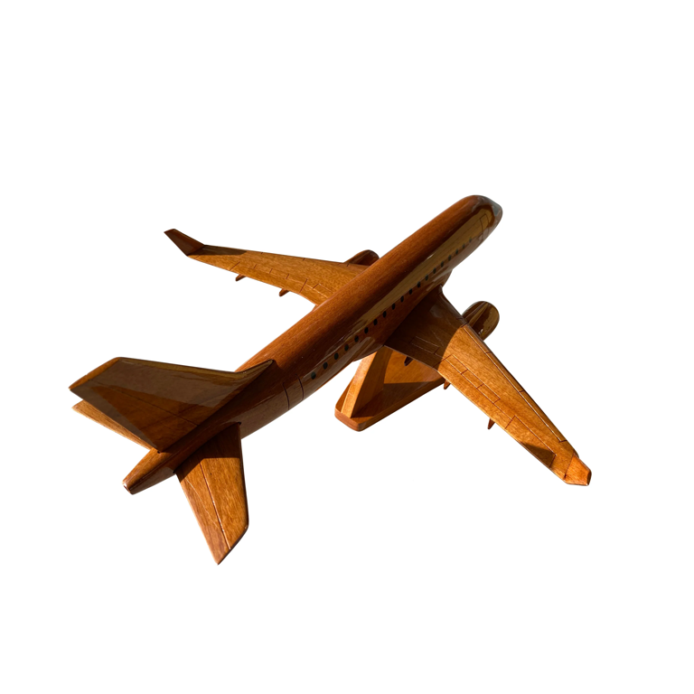 ERJ175 Mahogany Wood Desktop Airplane Model