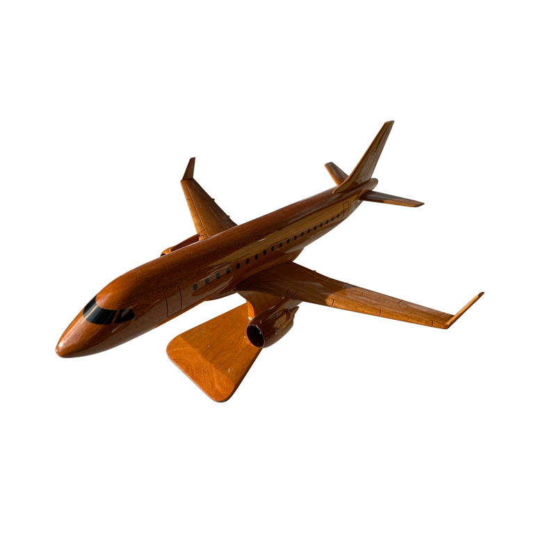 ERJ175 Mahogany Wood Desktop Airplane Model