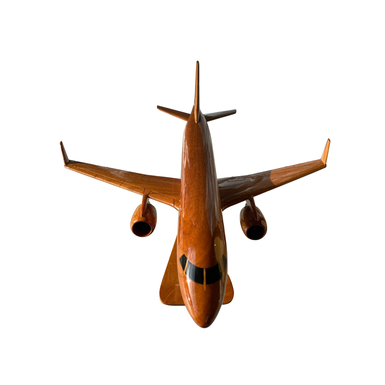 ERJ175 Mahogany Wood Desktop Airplane Model