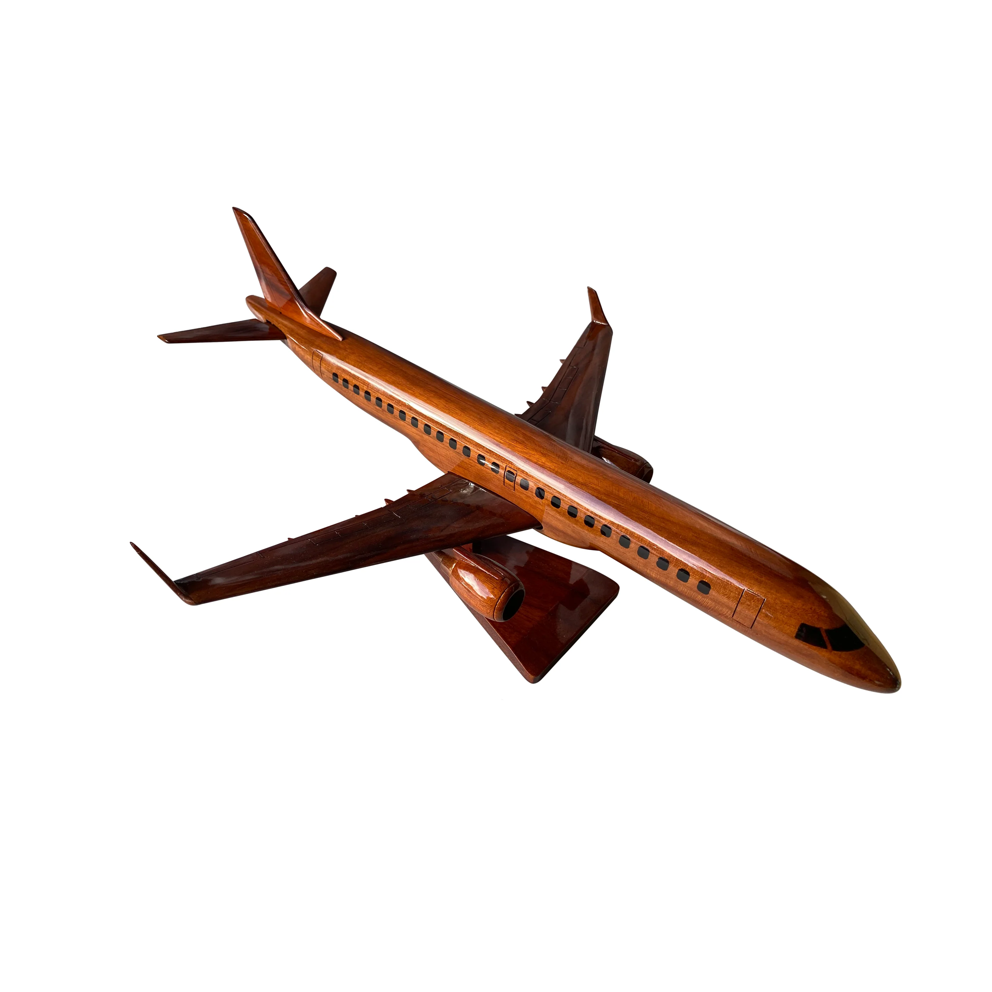 ERJ190 Mahogany Wood Desktop Airplane Model