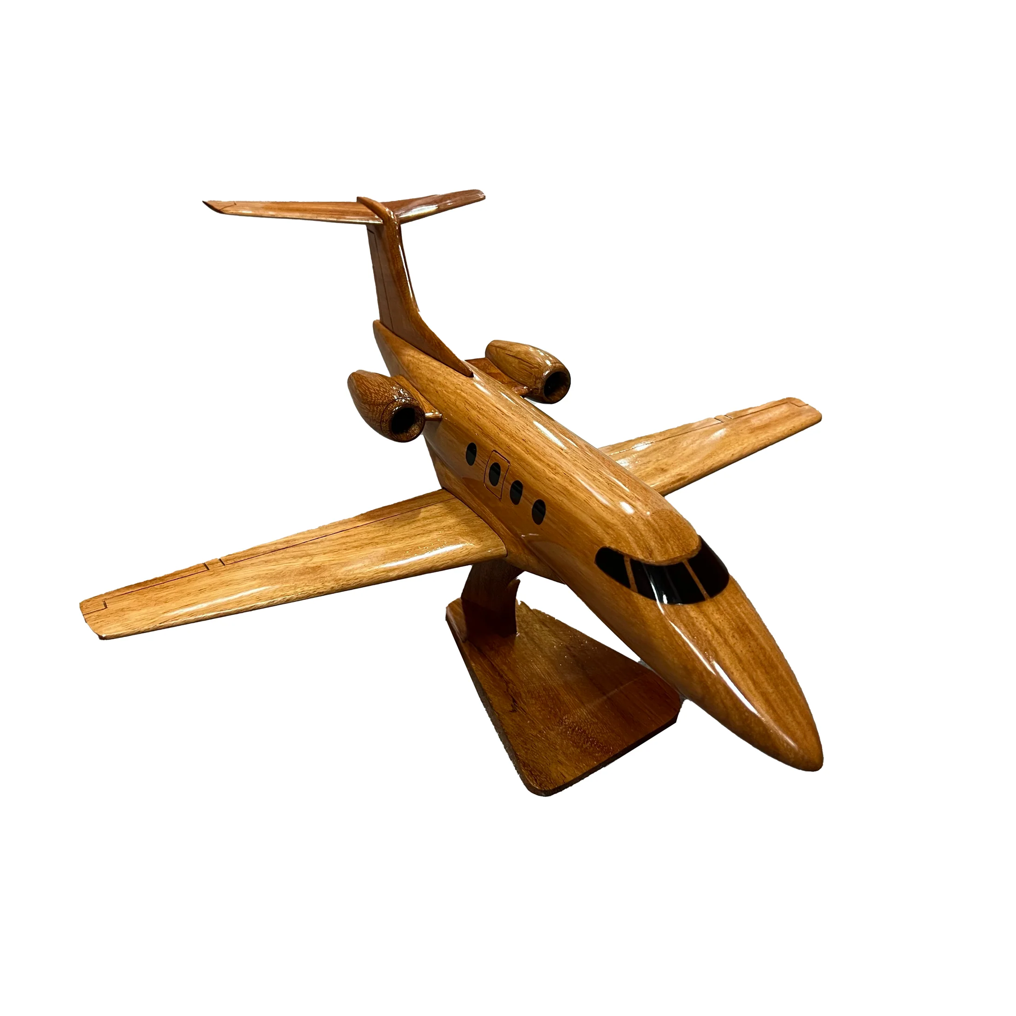 Embraer Phenom EV 100 Mahogany Wood Desktop Airplane Model