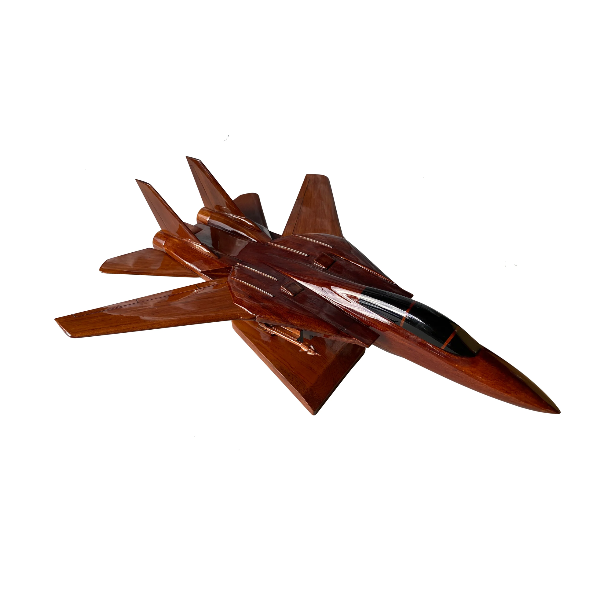 F14 Tomcat Mahogany Wood Desktop Airplane Model