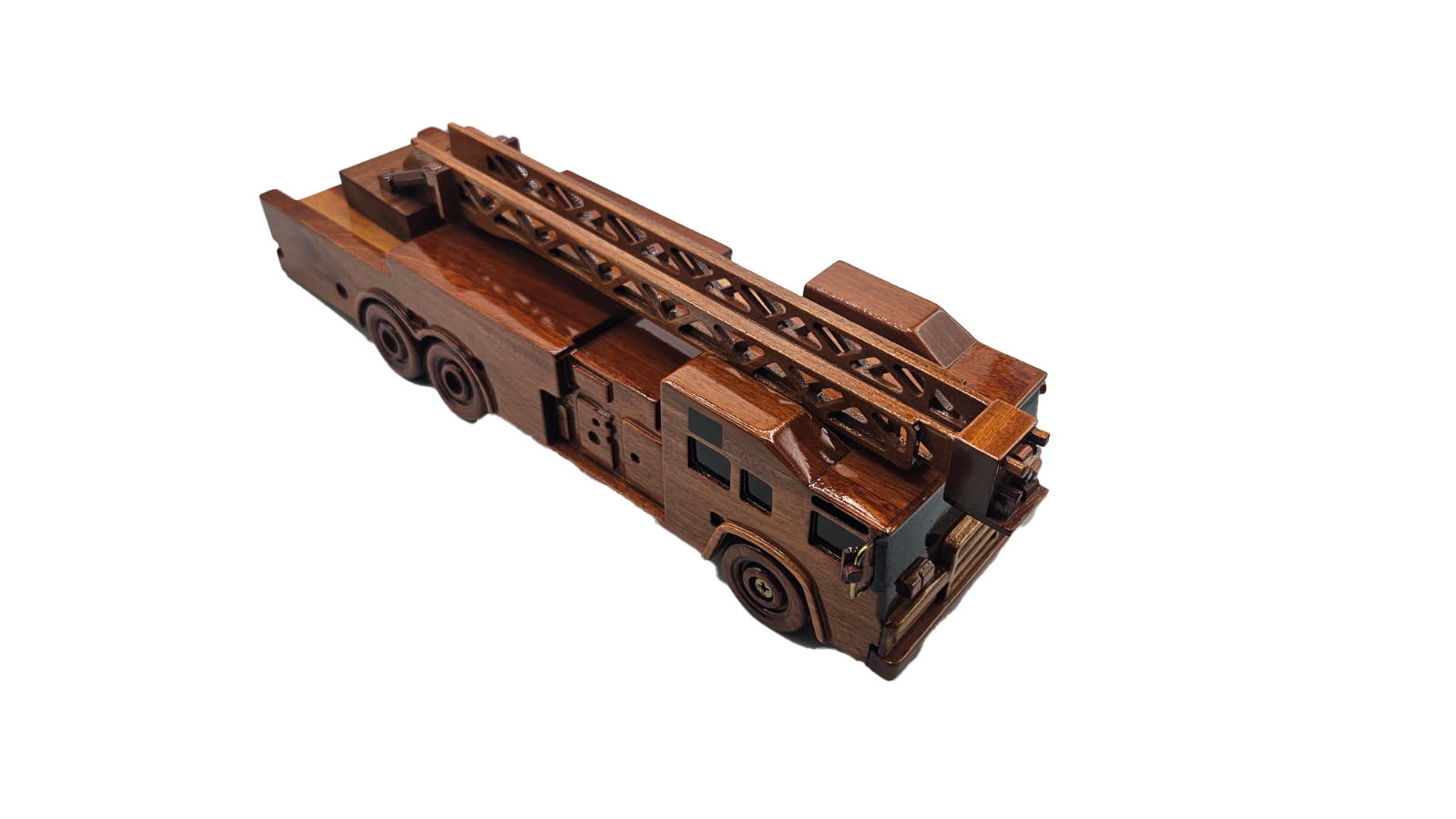 Fire Truck Mahogany Wood desktop Truck model