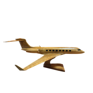 Gulfstream 550 Mahogany Wood Desktop Airplanes Model