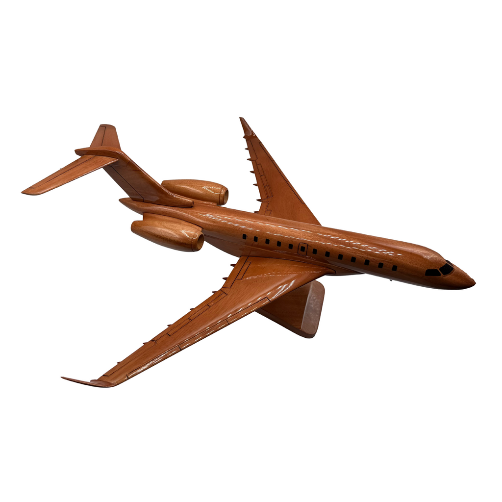 Global 8000 Mahogany Wood Desktop Airplane Model