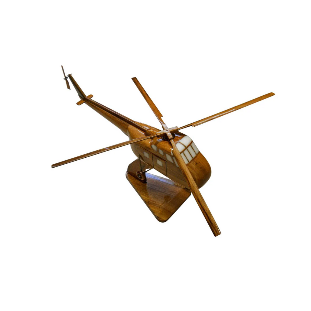 H-19 ( H19 ) Mahogany Wood Desktop Helicopter Model