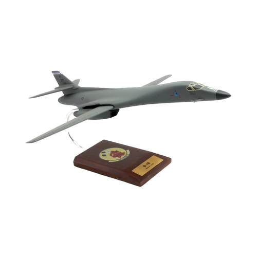 B-1B LANCER 1/100 28TH BOMB SQUADRON Mahogany Wood Desktop Airplane Model