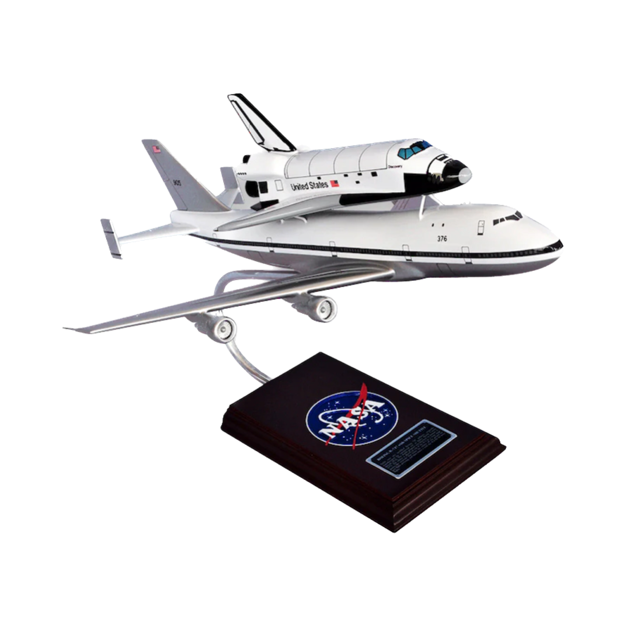 Boeing NASA B747 with Shuttle Wood Desktop Model Custom Made for you