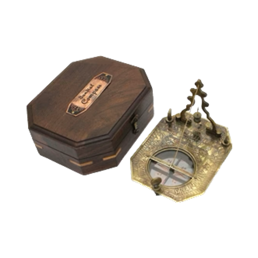 Sundial  Compass  Pendolam Antique finish box