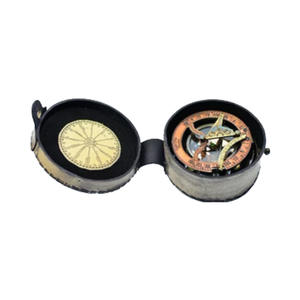 Sun Sundial Compass with leather box