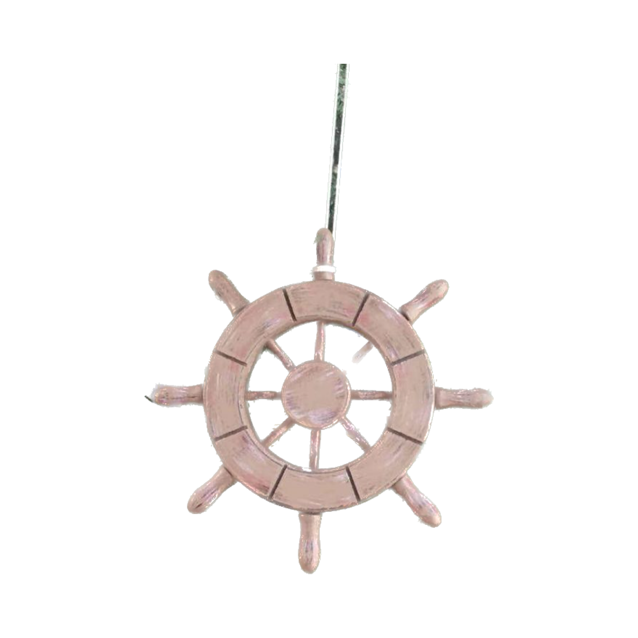 Rustic Wood Finish Decorative Ship Wheel Christmas Tree Ornament 6&quot;