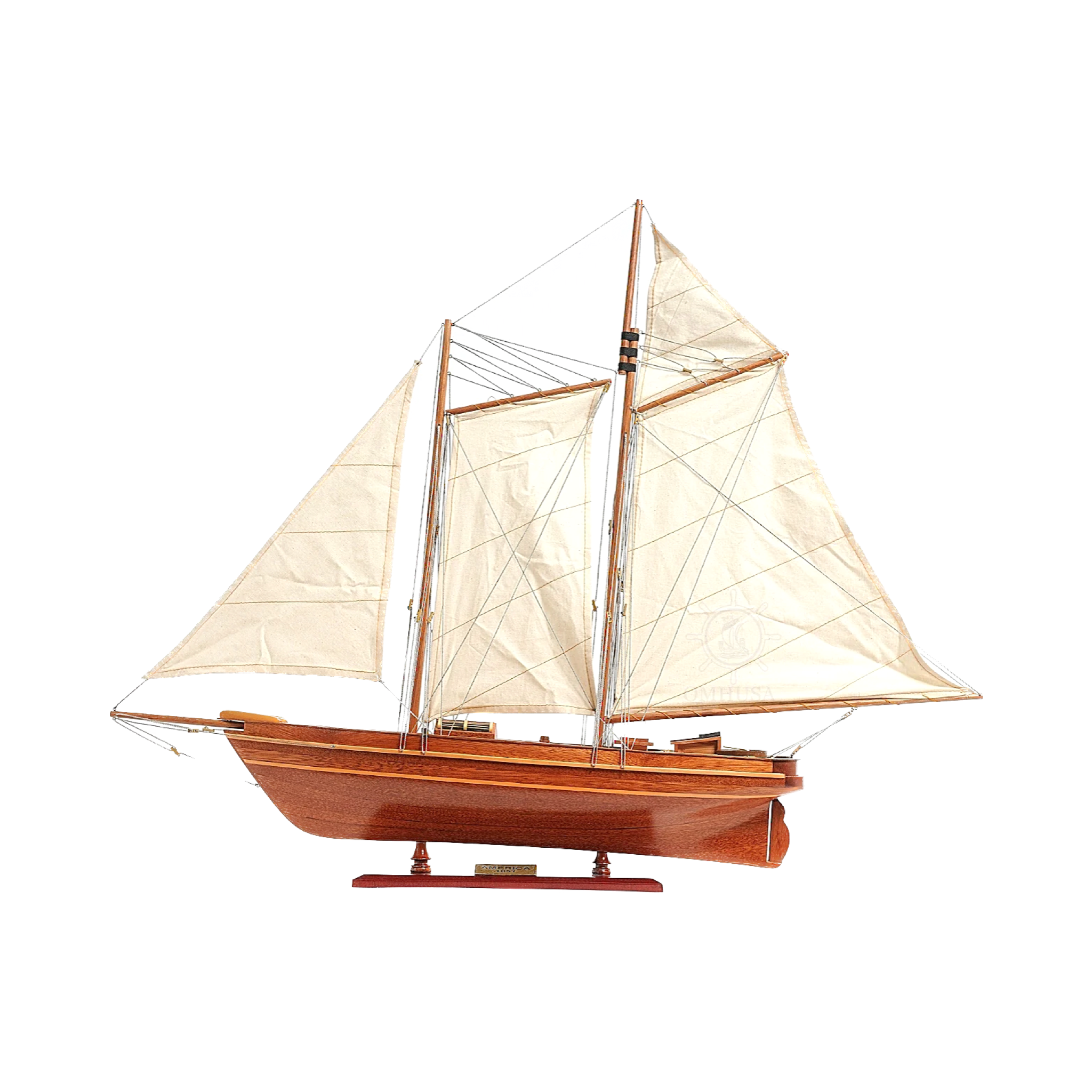 America Cup Racing Yacht Fully Assembled Model